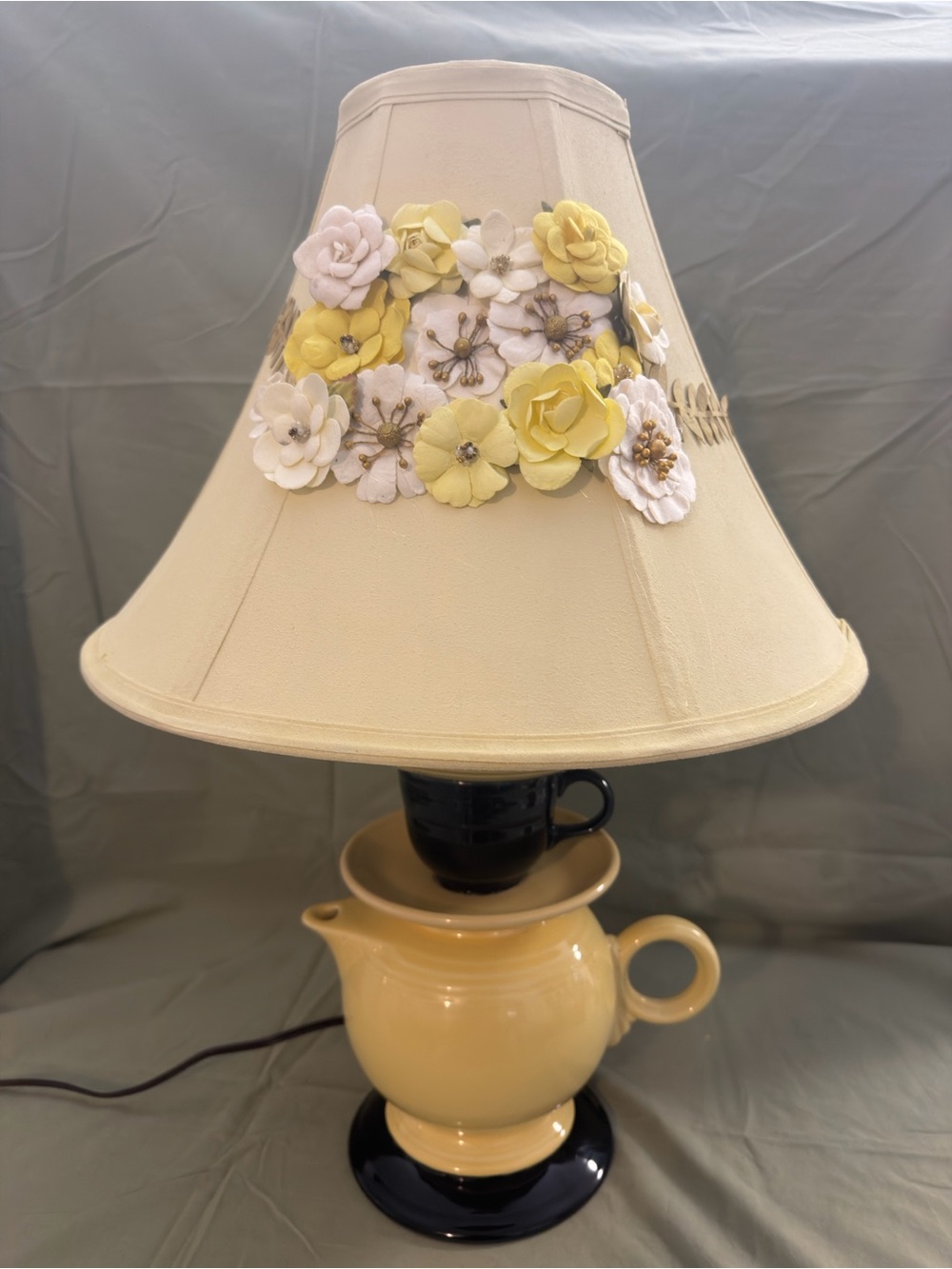 Handmade, one-of-a-kind, Fiestaware lamp